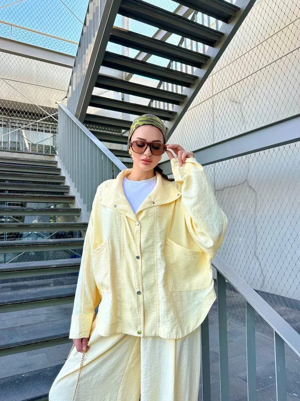 Paça Fermuarlı Oversize Pamuklu İkili Takım
