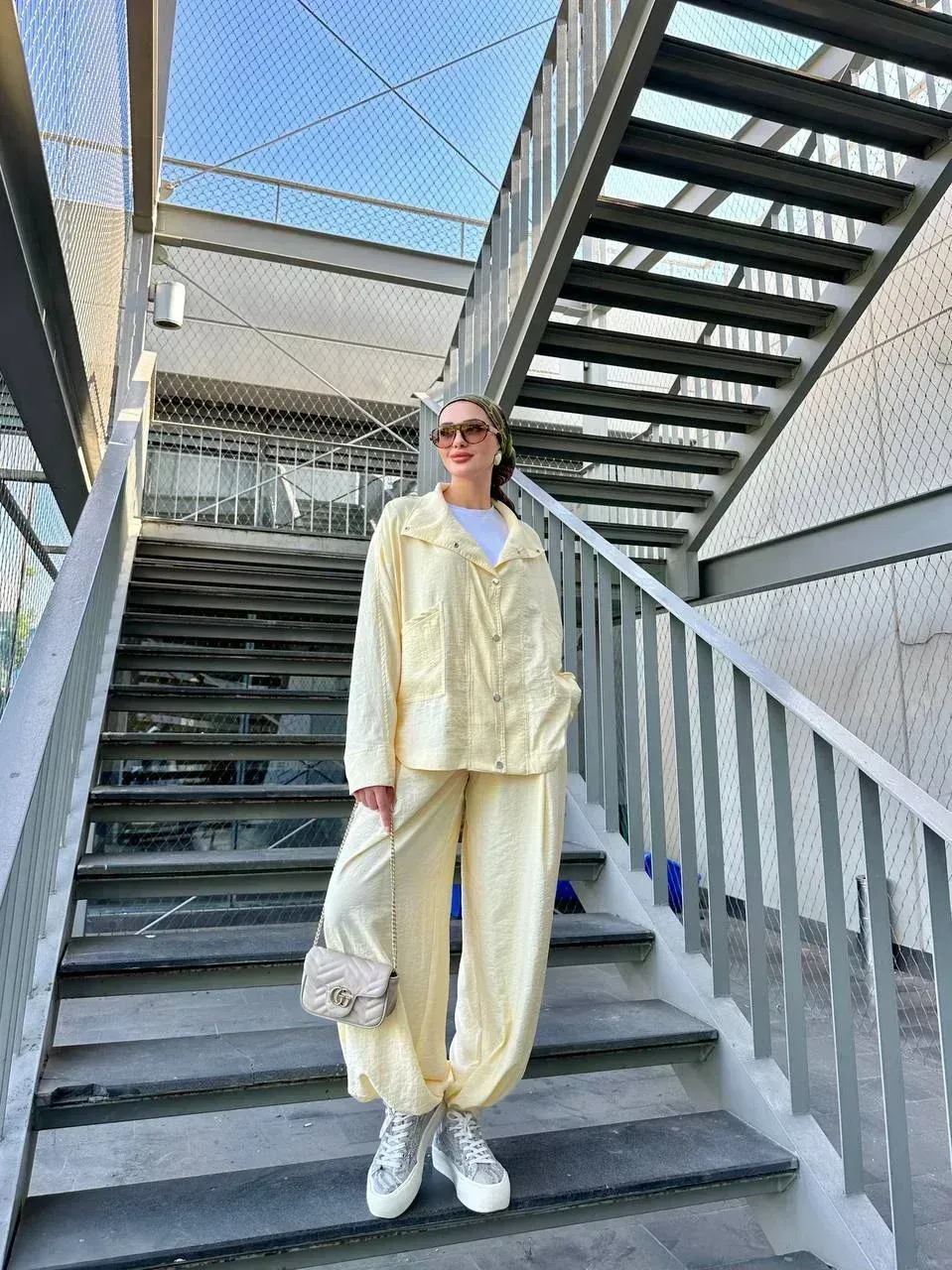 Paça Fermuarlı Oversize Pamuklu İkili Takım