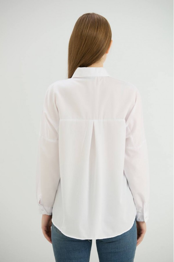 TAŞ CEPLİ.GÖMLEK BEYAZ