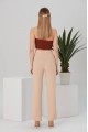 ÖN ÇİMALI PALAZZO PANTOLON BEJ