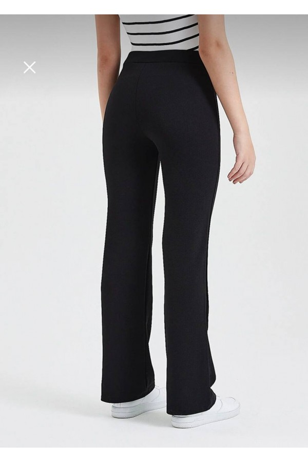 ÖN ÇİMALI PALAZZO PANTOLON SİYAH