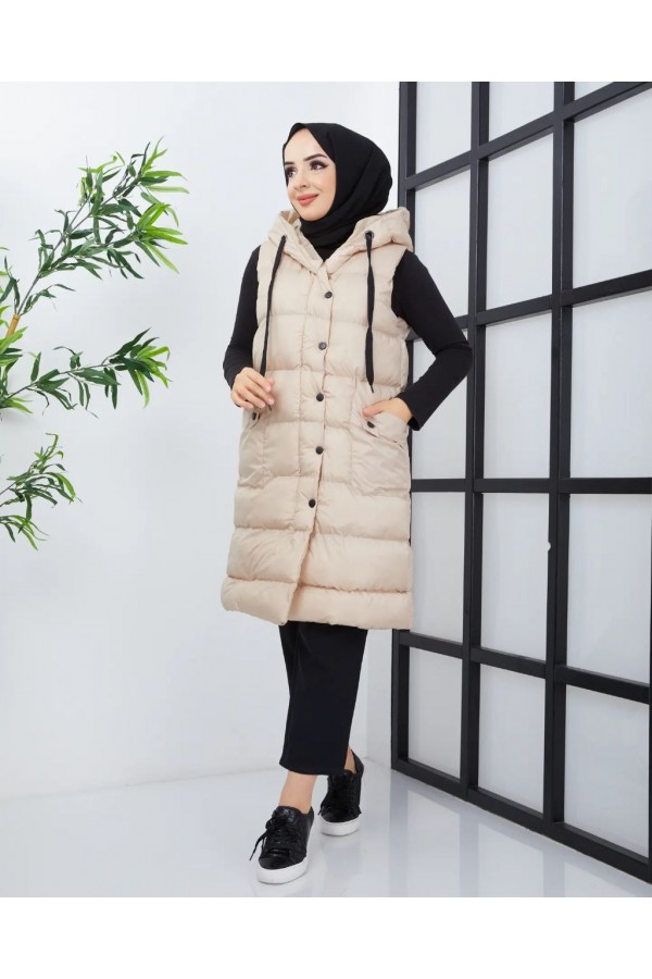 KAPİŞONLU ŞİŞME YELEK  