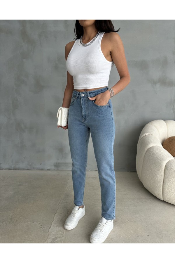 YÜKSEK BEL  MOM COMFORT KOT PANTOLON