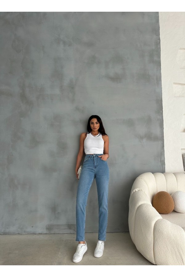 YÜKSEK BEL  MOM COMFORT KOT PANTOLON 