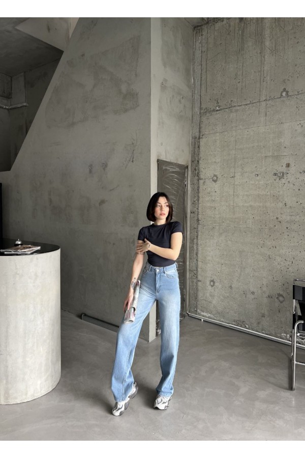 YÜKSEK BEL GENİŞ PAÇALİ KOT PANTOLON  ( Wide LEG)