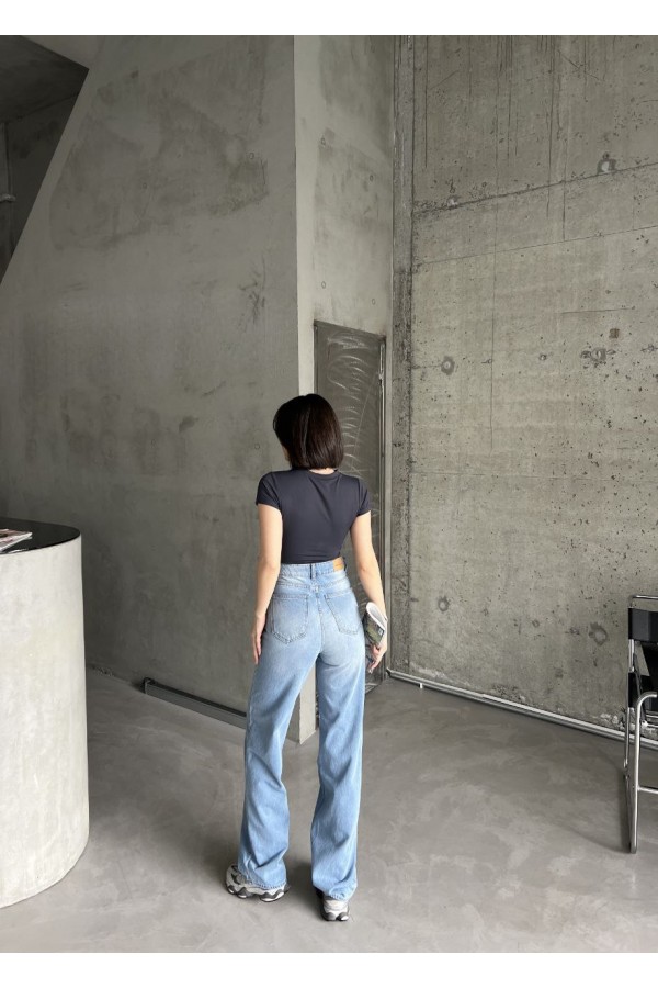 YÜKSEK BEL GENİŞ PAÇALİ KOT PANTOLON  ( Wide LEG)