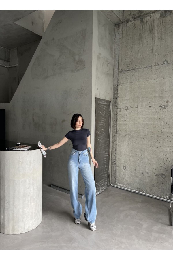 YÜKSEK BEL GENİŞ PAÇALİ KOT PANTOLON  ( Wide LEG) 