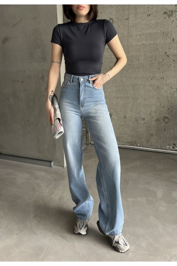 YÜKSEK BEL GENİŞ PAÇALİ KOT PANTOLON  ( Wide LEG)