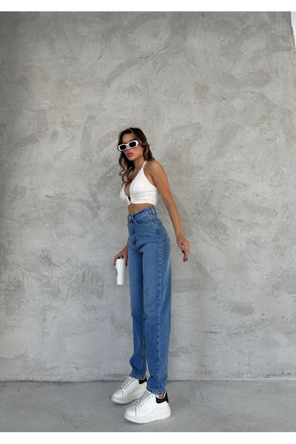 İ MOM FIT YÜKSEK BEL KOT PANTOLON