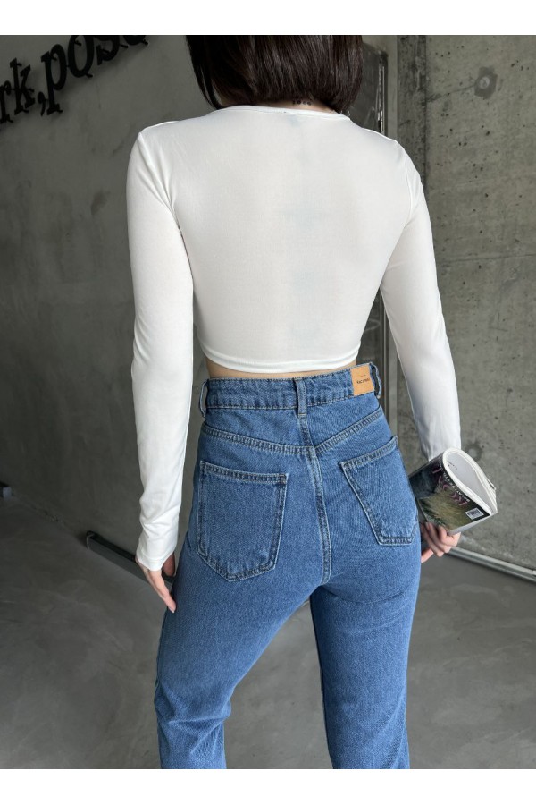 Mom comfort Blue YÜKSEK BEL PANTOLON