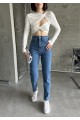 Mom comfort Blue YÜKSEK BEL PANTOLON