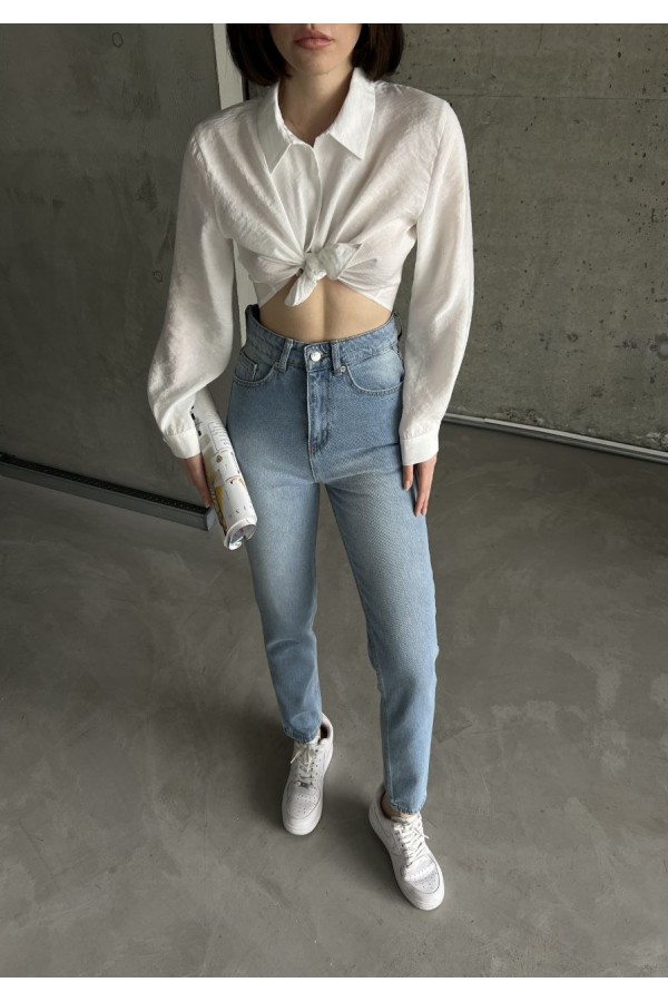 Mom comfort-Blue YÜKSEK BEL PANTOLON