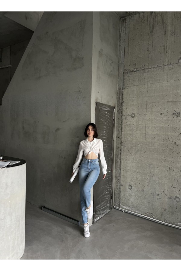 Mom comfort-Blue YÜKSEK BEL PANTOLON 