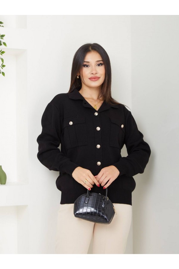 CEPLİ HIRKA CEKET SİYAH