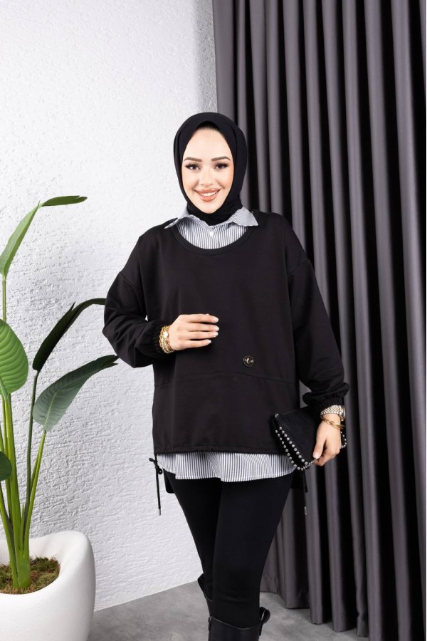 GÖMLEK YAKALİ  İKİ İPLİKLİ TUNİK