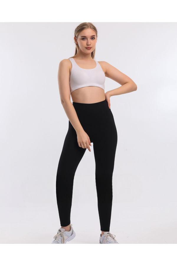 YÜKSEK BEL KEMERLİ ŞARDONLU FİTİLİ TAYT SİYAH