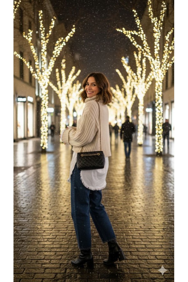 Kalın Örgü Salaş Fit Balıkçı Yaka Triko Kazak – Likralı, Düşük Kollu, Kışlık Kadın Kazak EKRU