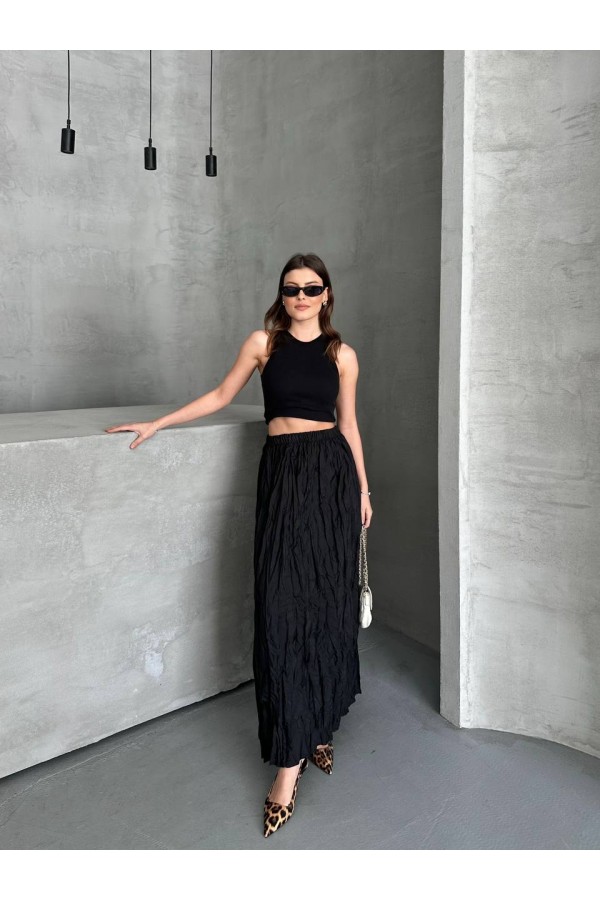 KIRIŞIK UZUN STANDART BEDENLİ ETEK