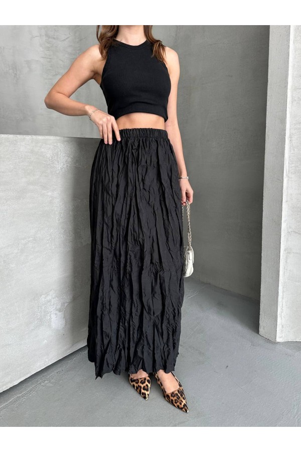 KIRIŞIK UZUN STANDART BEDENLİ ETEK