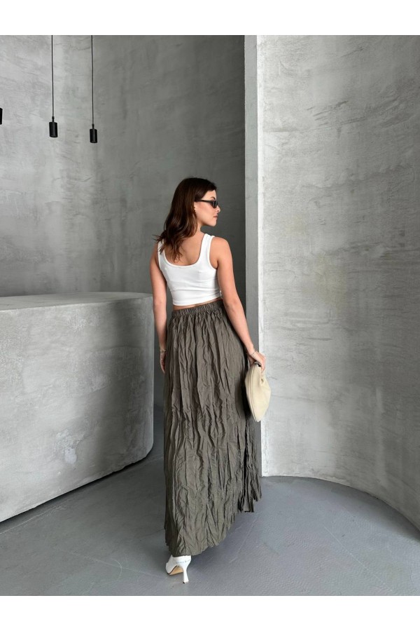 KIRIŞIK UZUN STANDART BEDENLİ ETEK