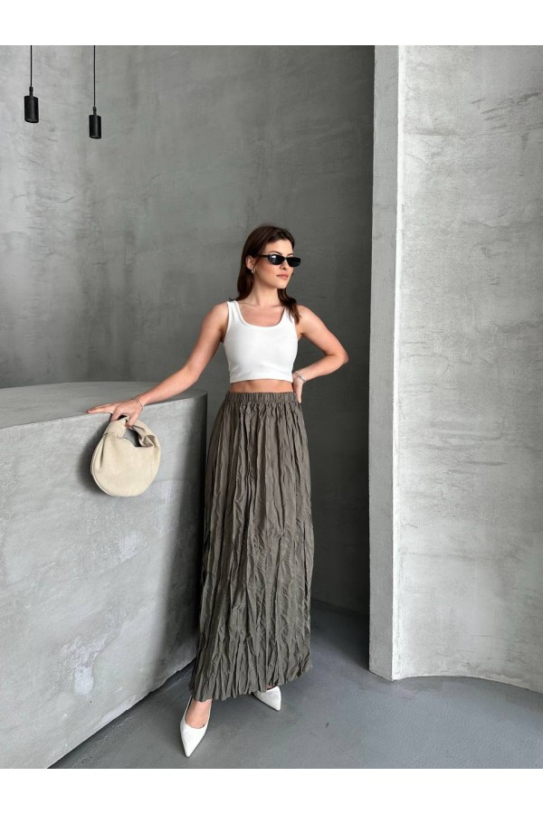 KIRIŞIK UZUN STANDART BEDENLİ ETEK