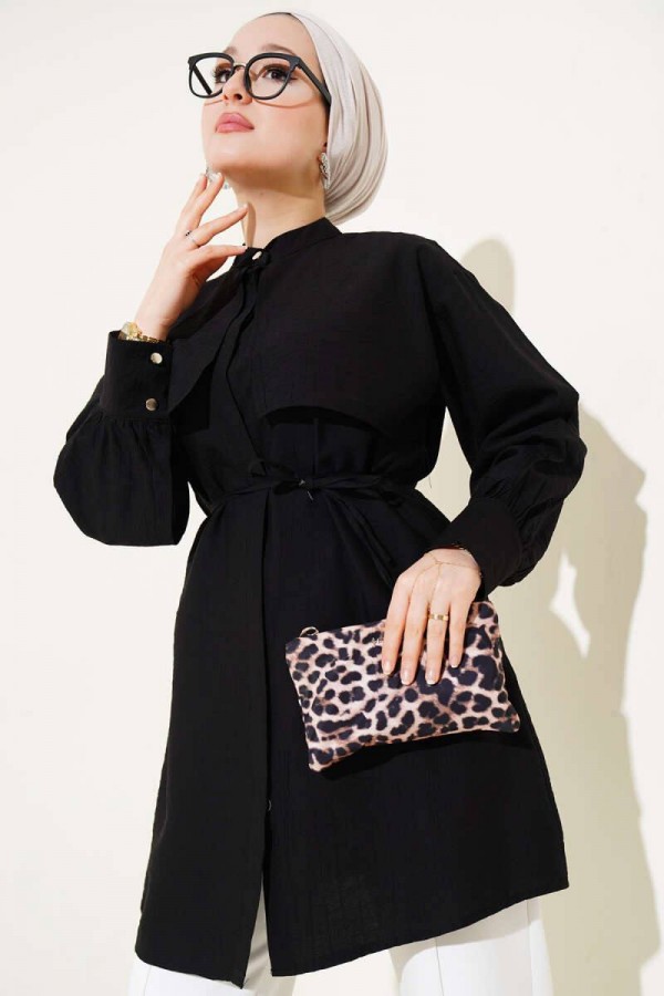 BOLERO DETAYLİ TUNİK SİYAH