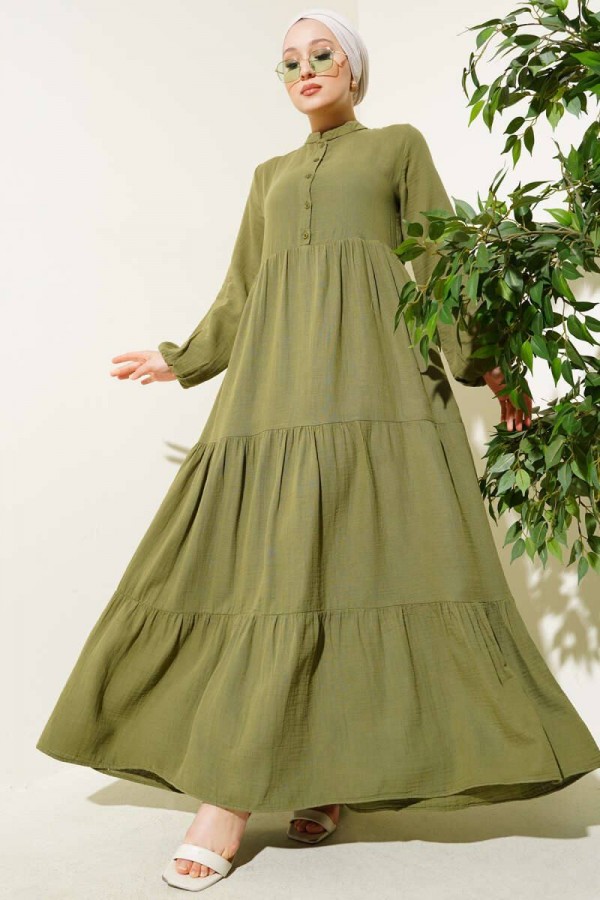 ÖN DÜĞMELİ HAKİM YAKALİ ELBİSE HAKİ