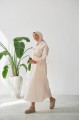 İKİLİ TAKİM : FERMUARLI CROP  CEKETLİ VE KOLSUZ UZUN  ELBİSE- PARAŞÜT KUMAŞ BEJ