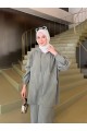 %100 Modal Kumaş Fermuarlı Kapüşonlu İkili Takım - Rahat ve Şık Tasarım HAKİ
