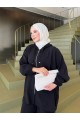 %100 Modal Kumaş Fermuarlı Kapüşonlu İkili Takım - Rahat ve Şık Tasarım SİYAH