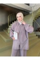 %100 Modal Kumaş Fermuarlı Kapüşonlu İkili Takım - Rahat ve Şık Tasarım TAŞ